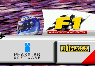 F1 title screen for Sega Mega Drive